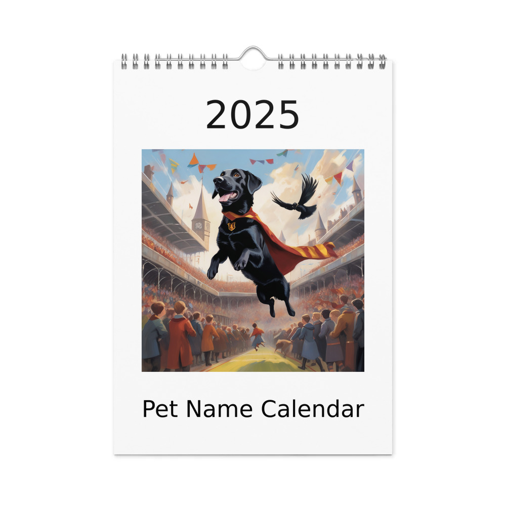 PugMug Custom Black Labrador Retriever Wall Calendar (2026)