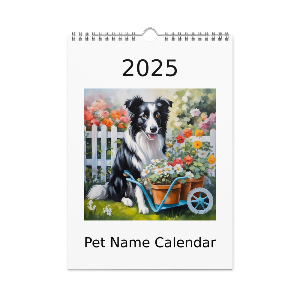 PugMug Custom Border Collie Wall Calendar (2026)