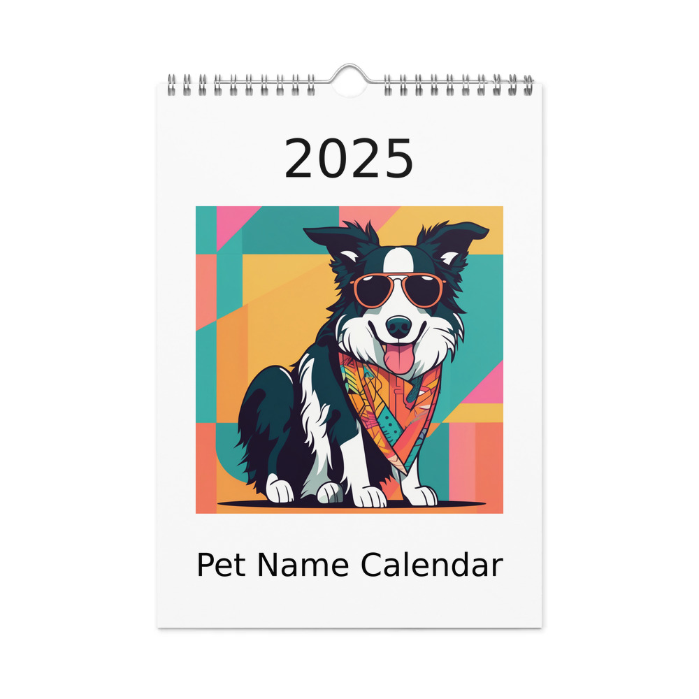 PugMug Custom Border Collie Wall Calendar (2026)