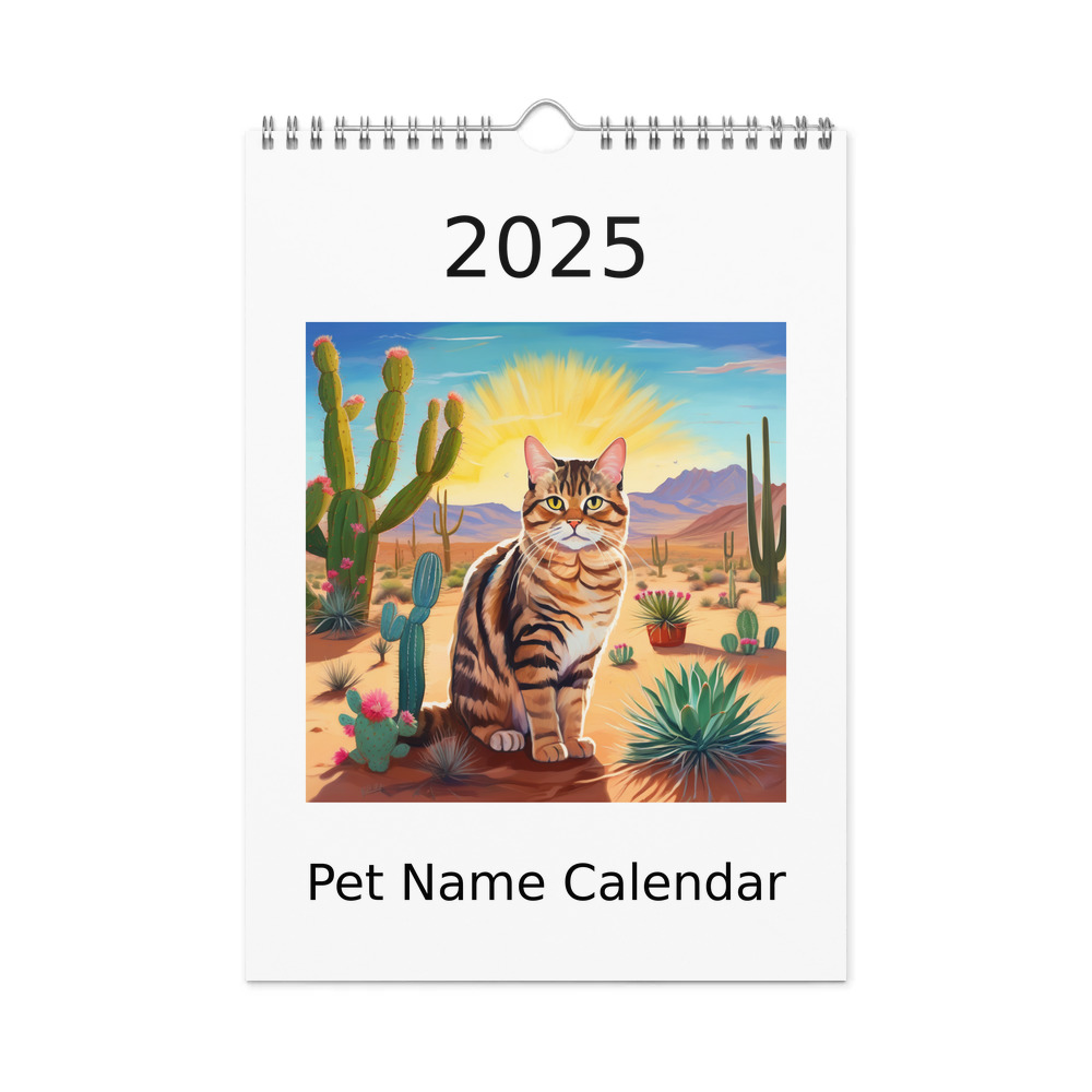 PugMug Custom Tabby Exotic Cat Wall Calendar (2026)