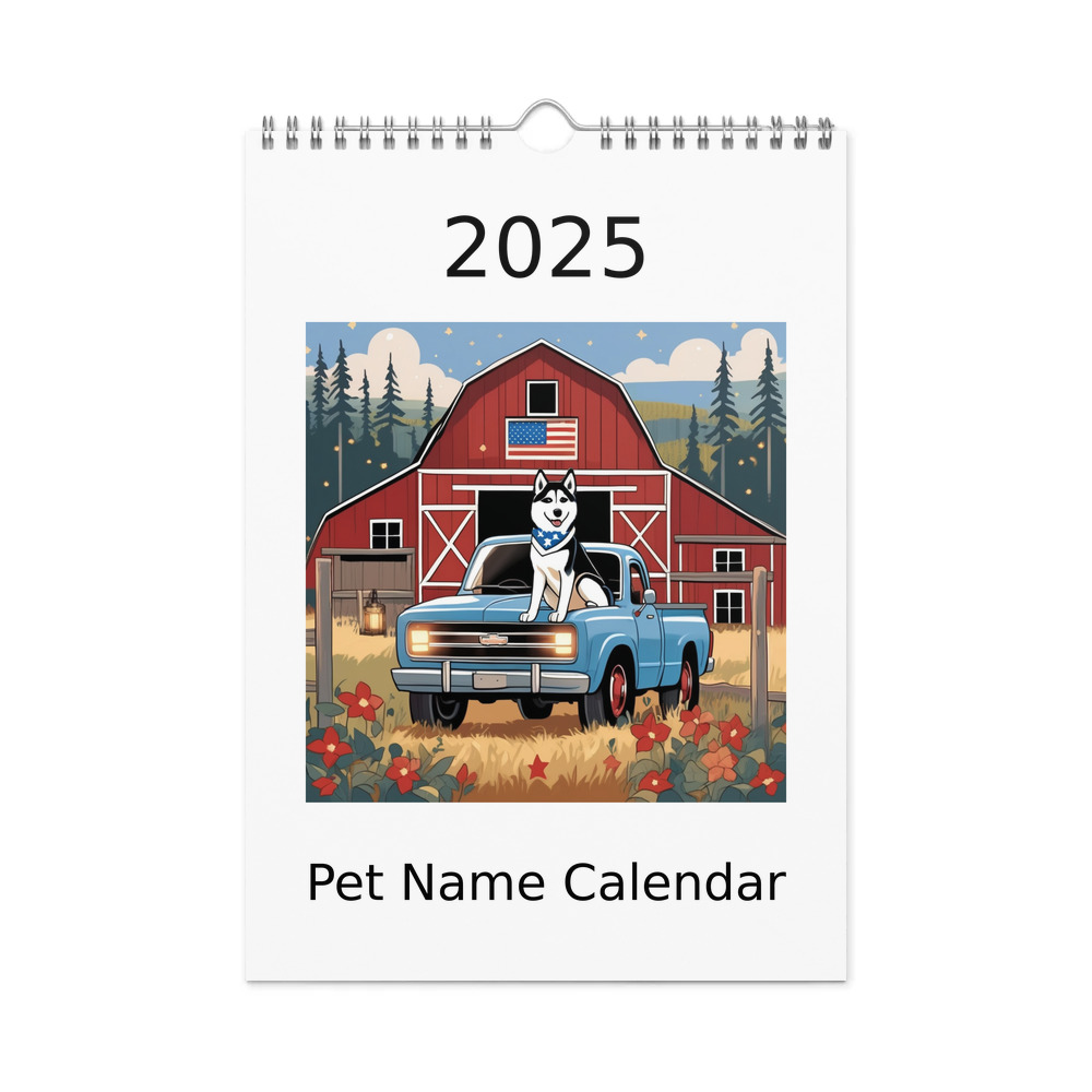 PugMug Custom Siberian Husky Wall Calendar (2026)