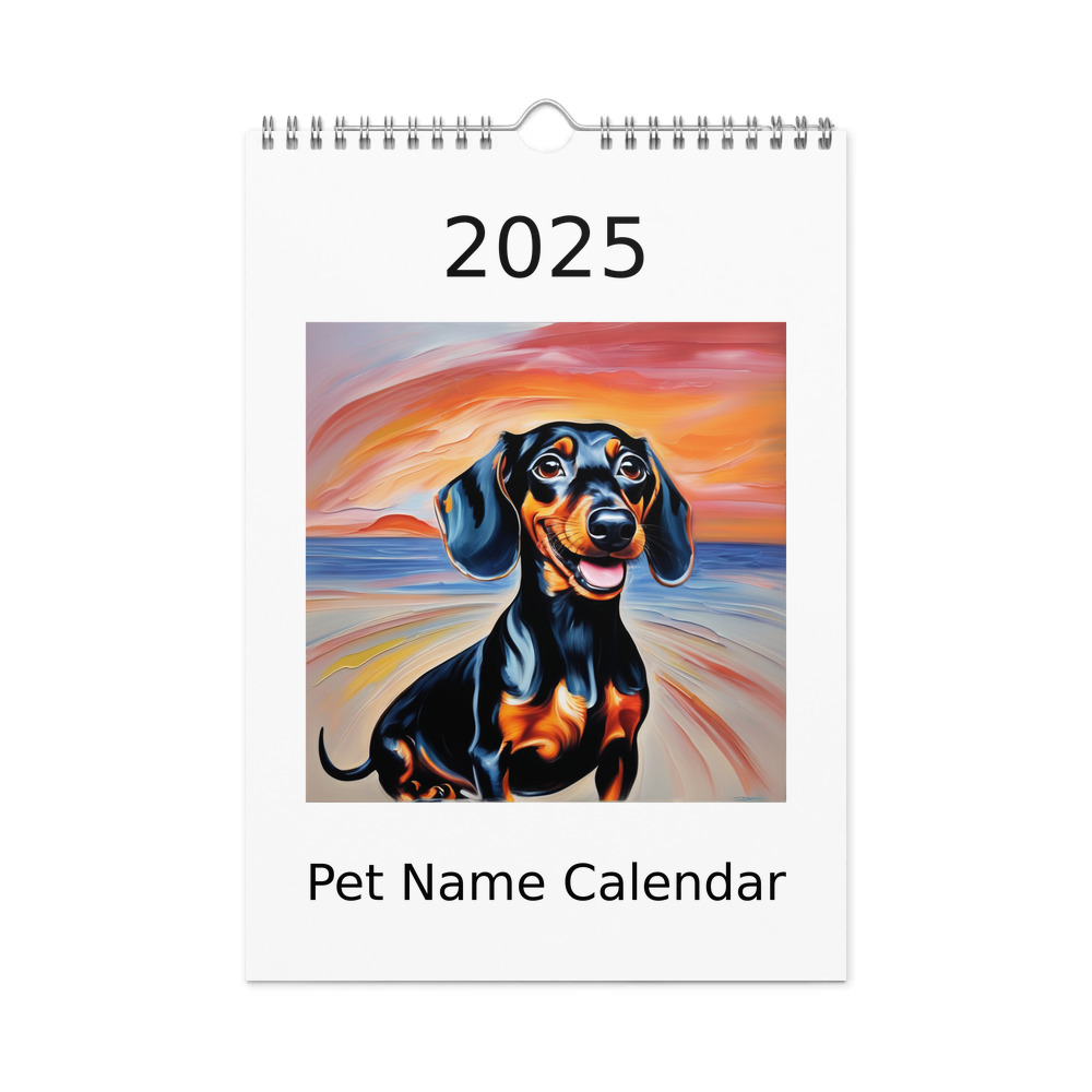 PugMug Custom Black Dachshund Wall Calendar (2026)