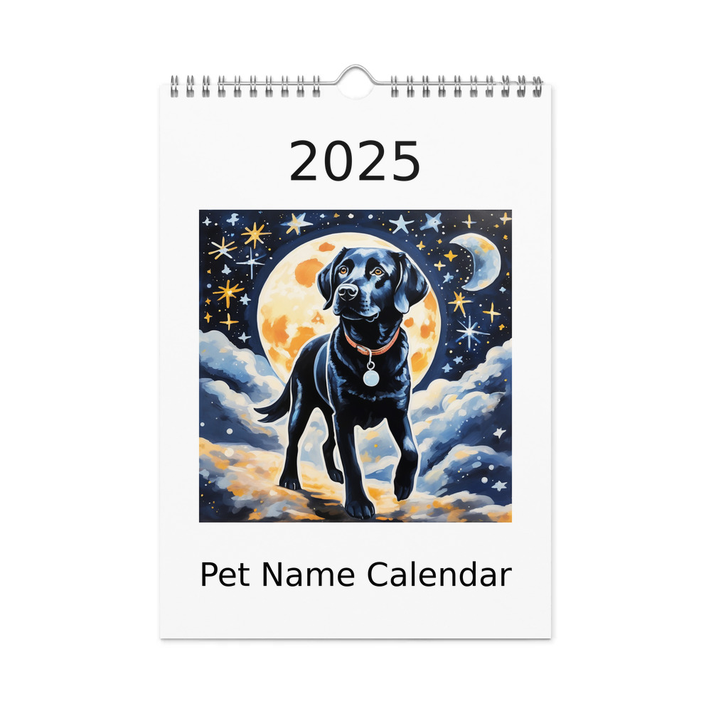 PugMug Custom Black Labrador Retriever Wall Calendar (2026)