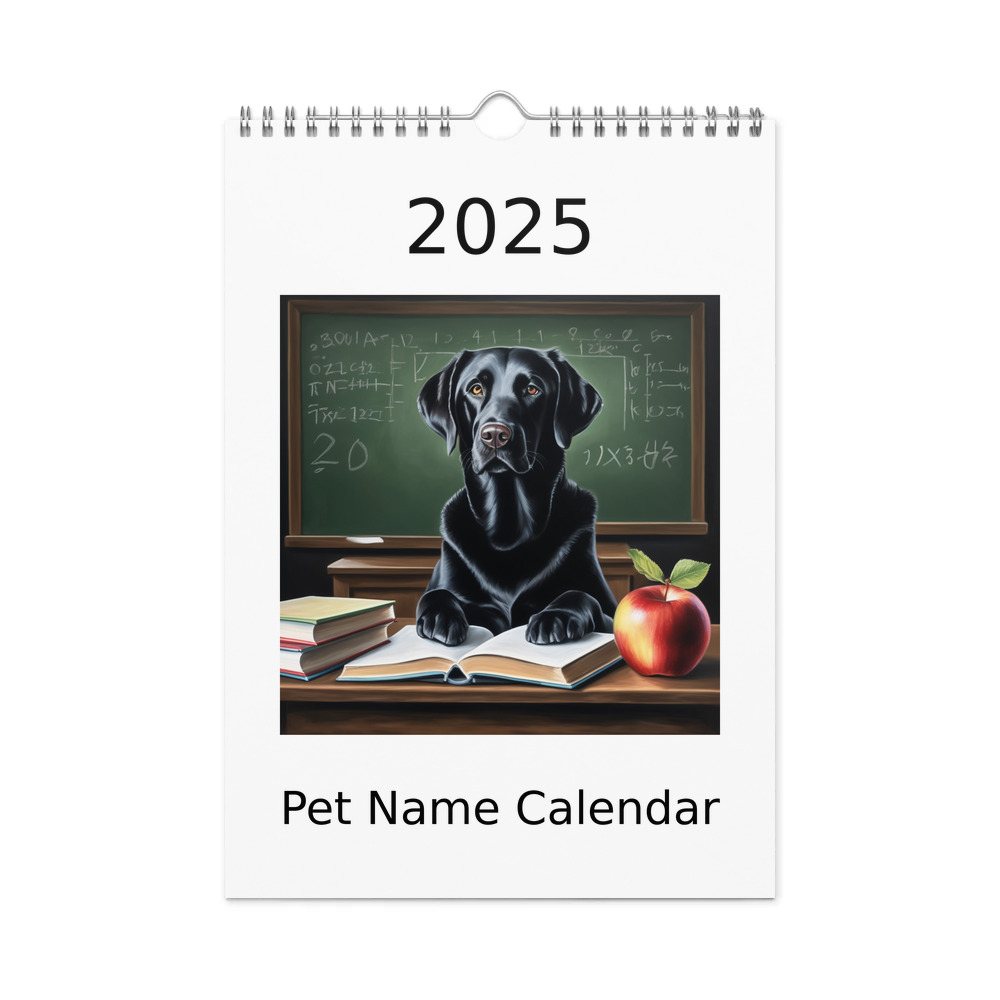 PugMug Custom Black Labrador Retriever Wall Calendar (2026)