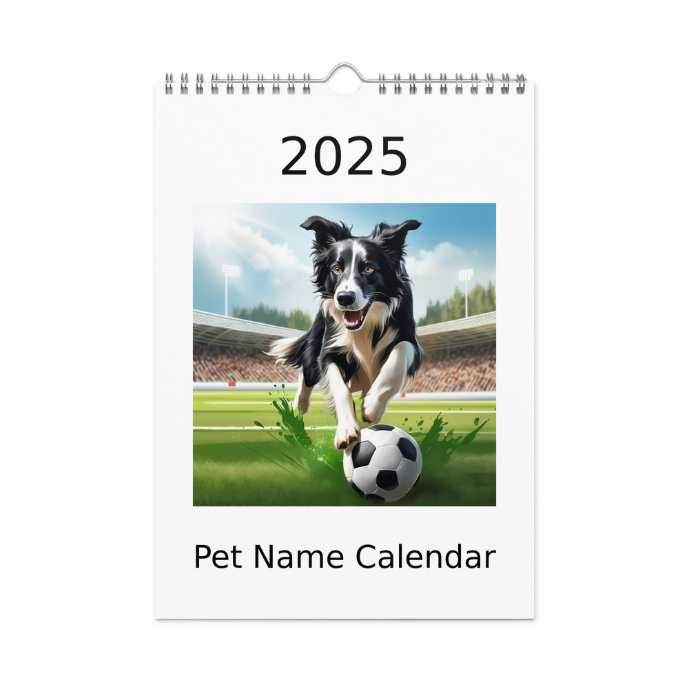 PugMug Custom Border Collie Wall Calendar (2026)
