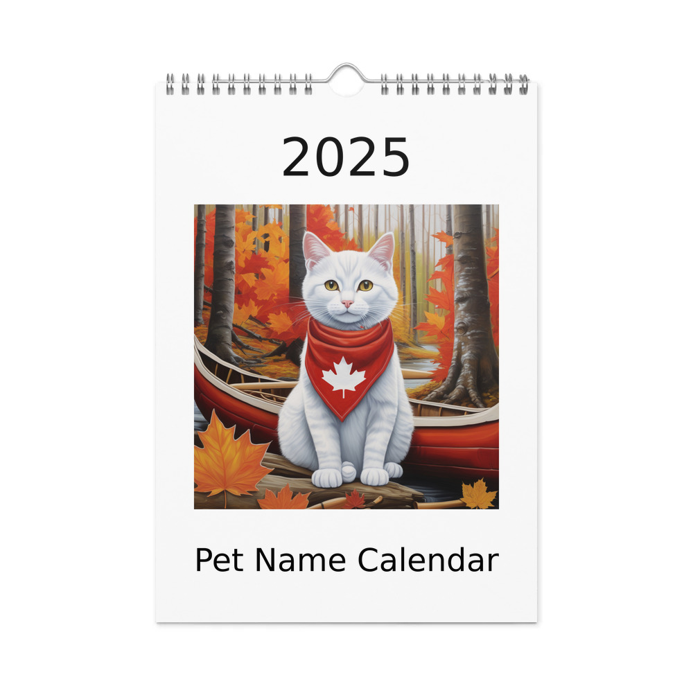 PugMug Custom White Companion Cat Wall Calendar (2026)