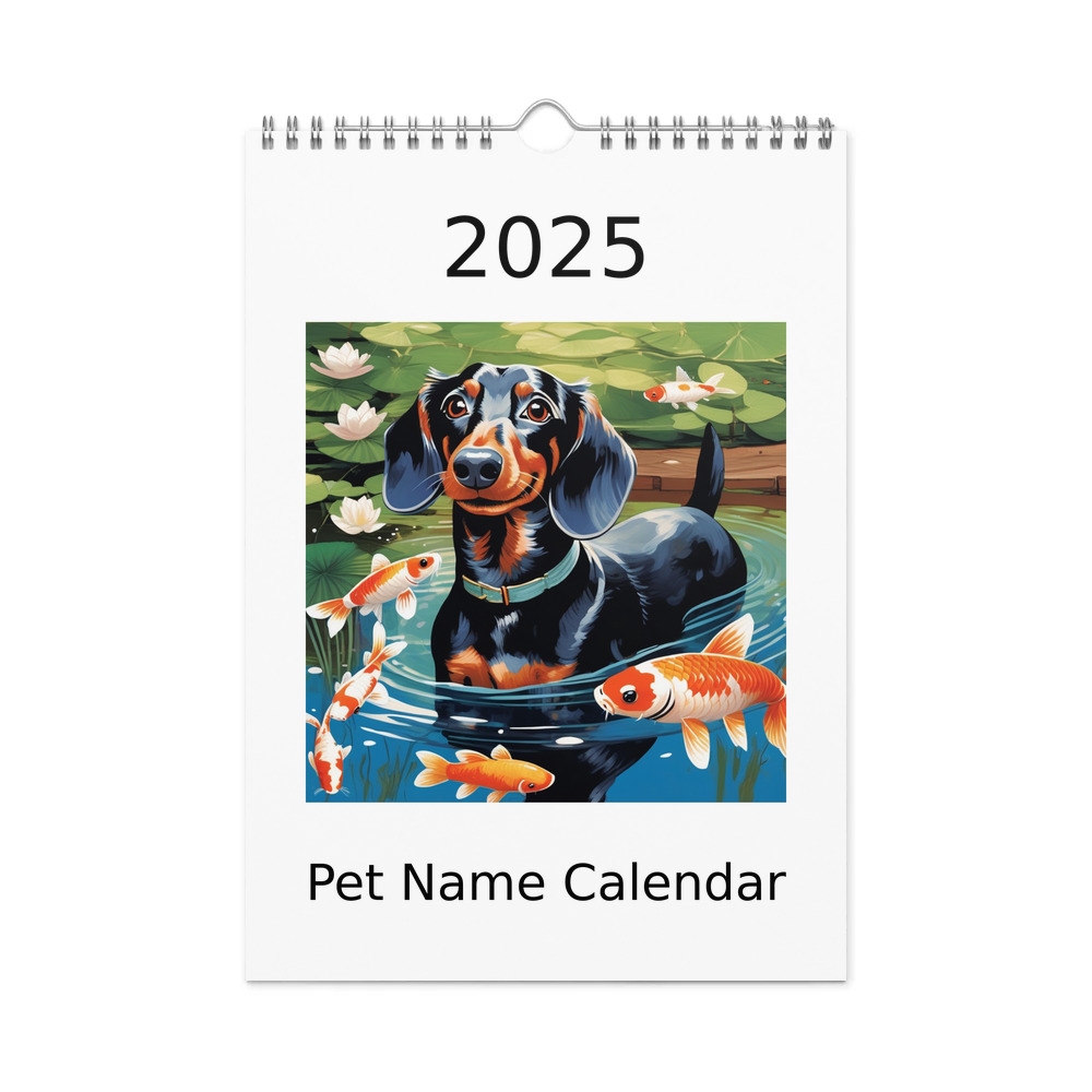 PugMug Custom Black Dachshund Wall Calendar (2026)
