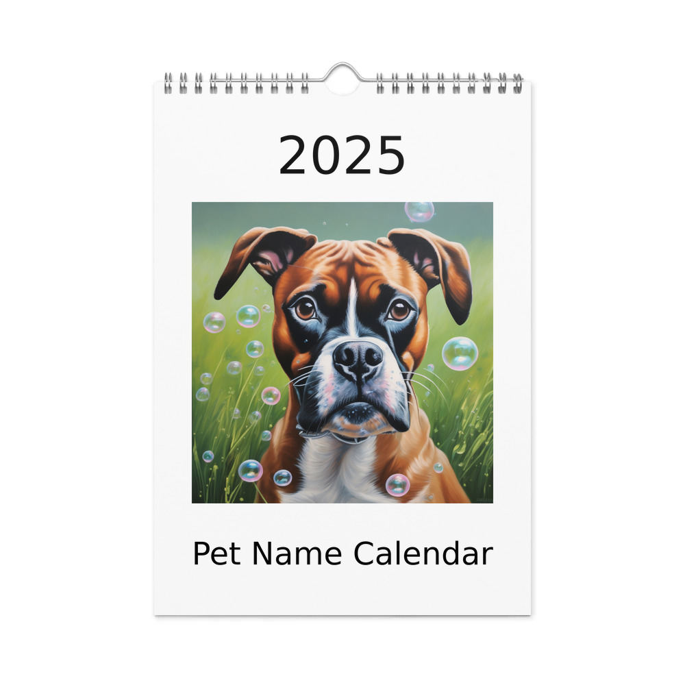 PugMug Custom Boxer Dog Wall Calendar (2026)