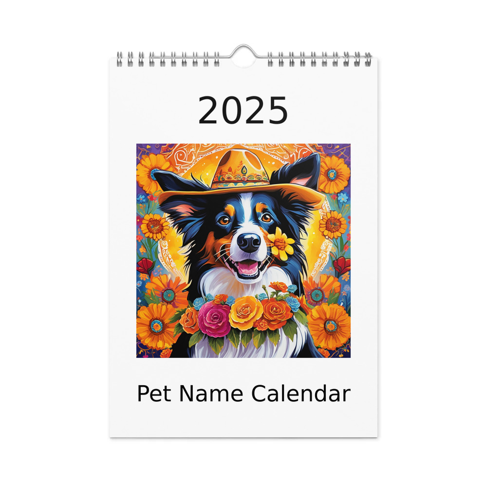 PugMug Custom Border Collie Wall Calendar (2026)