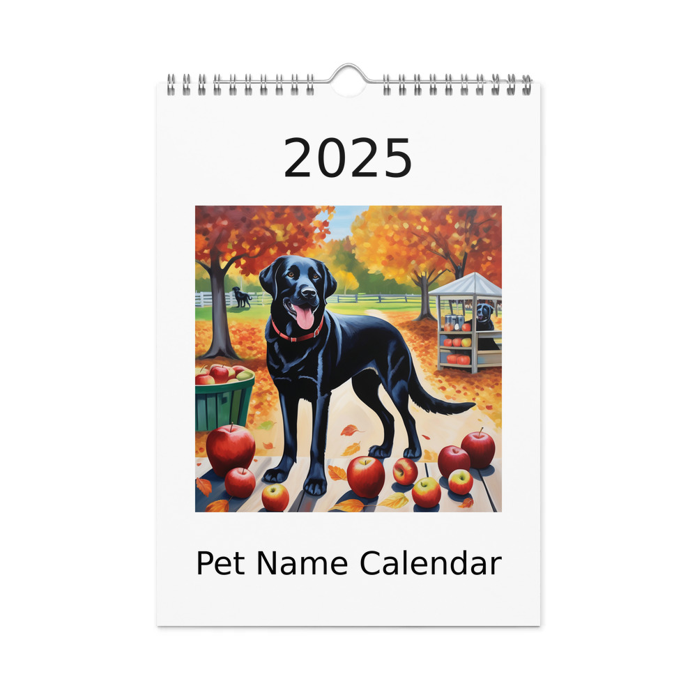 PugMug Custom Black Labrador Retriever Wall Calendar (2026)