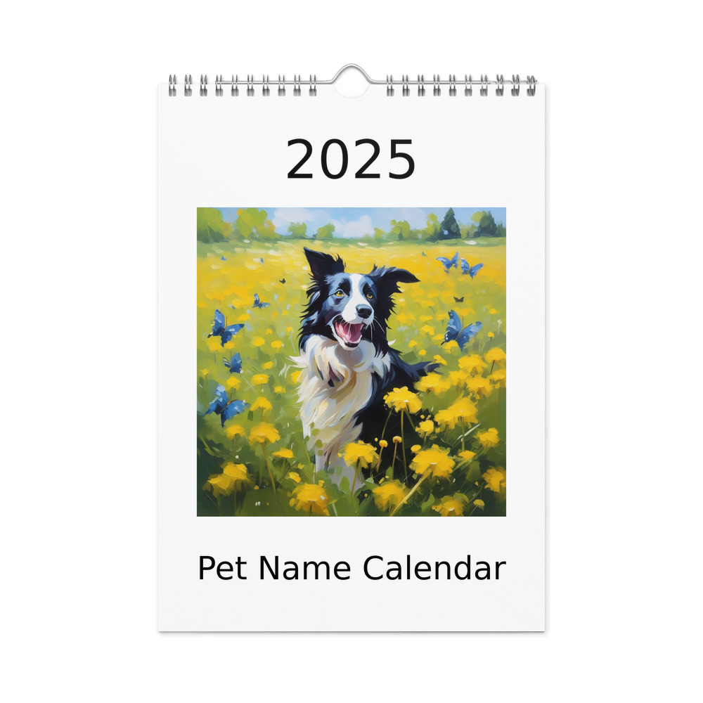 PugMug Custom Border Collie Wall Calendar (2026)
