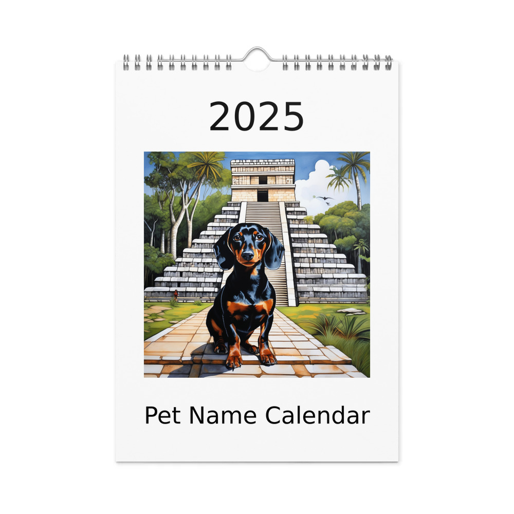 PugMug Custom Black Dachshund Wall Calendar (2026)