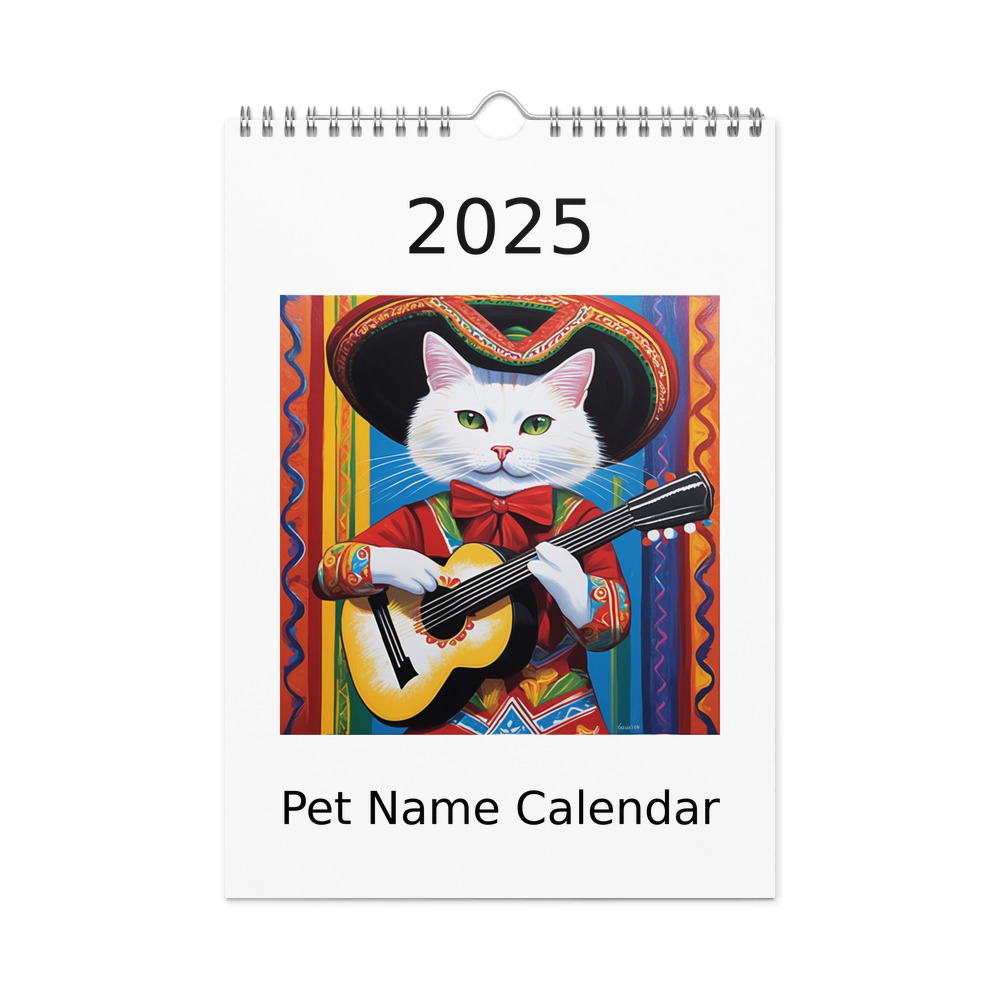 PugMug Custom White Companion Cat Wall Calendar (2026)