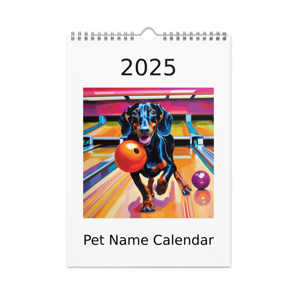 PugMug Custom Black Dachshund Wall Calendar (2026)