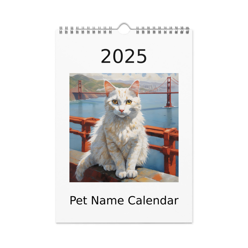 PugMug Custom White Companion Cat Wall Calendar (2026)