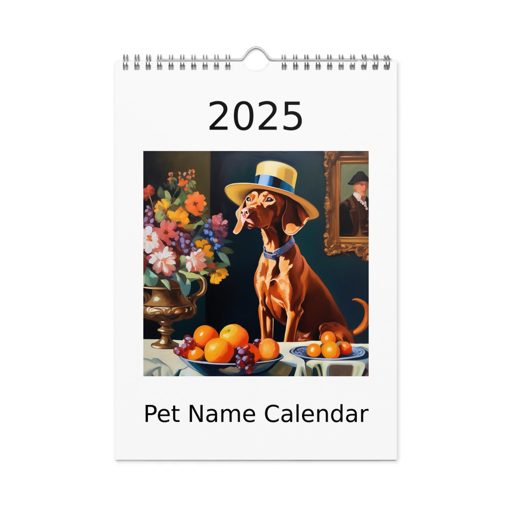 PugMug Custom Vizsla Wall Calendar (2026)
