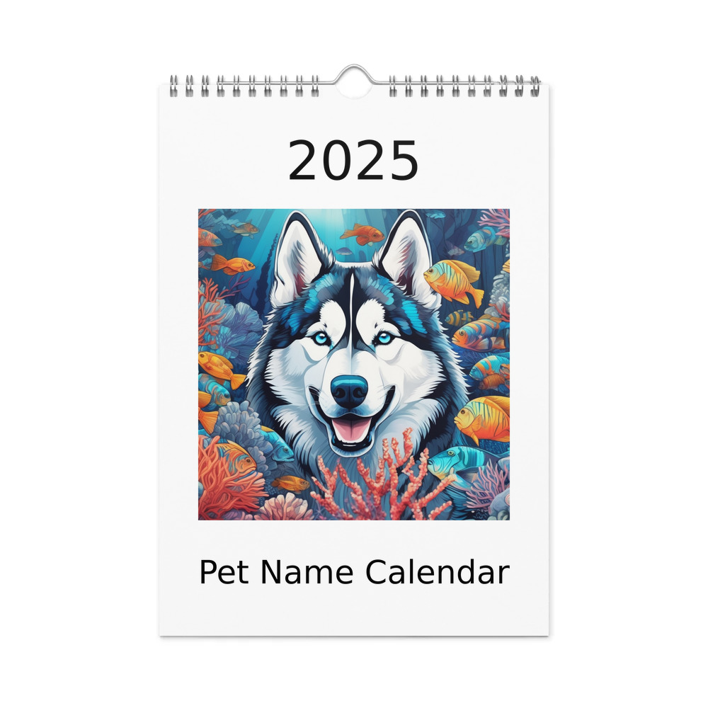 PugMug Custom Siberian Husky Wall Calendar (2026)