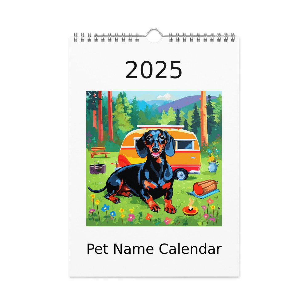 PugMug Custom Black Dachshund Wall Calendar (2026)