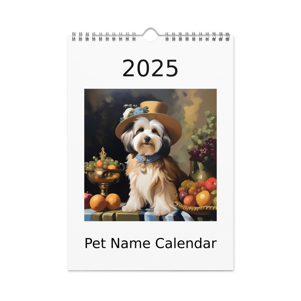 PugMug Custom Tan Havanese Dog Wall Calendar (2026)
