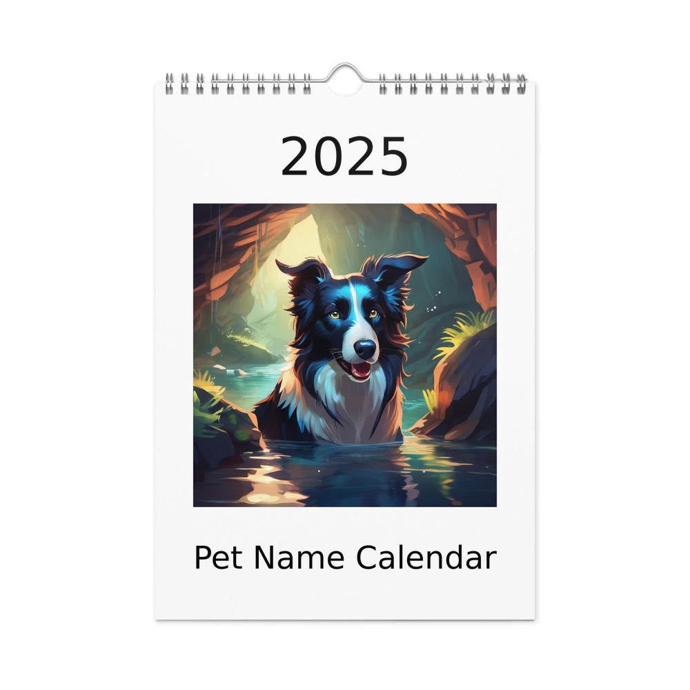 PugMug Custom Border Collie Wall Calendar (2026)