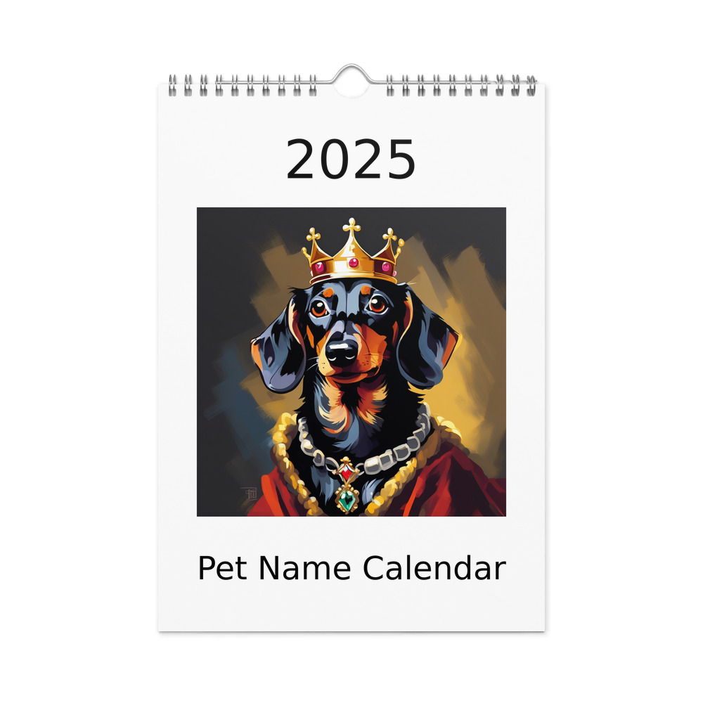PugMug Custom Black Dachshund Wall Calendar (2026)