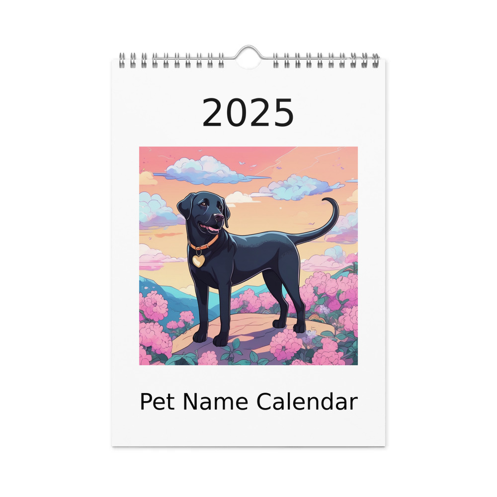 PugMug Custom Black Labrador Retriever Wall Calendar (2026)