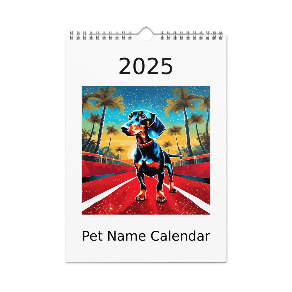 PugMug Custom Black Dachshund Wall Calendar (2026)
