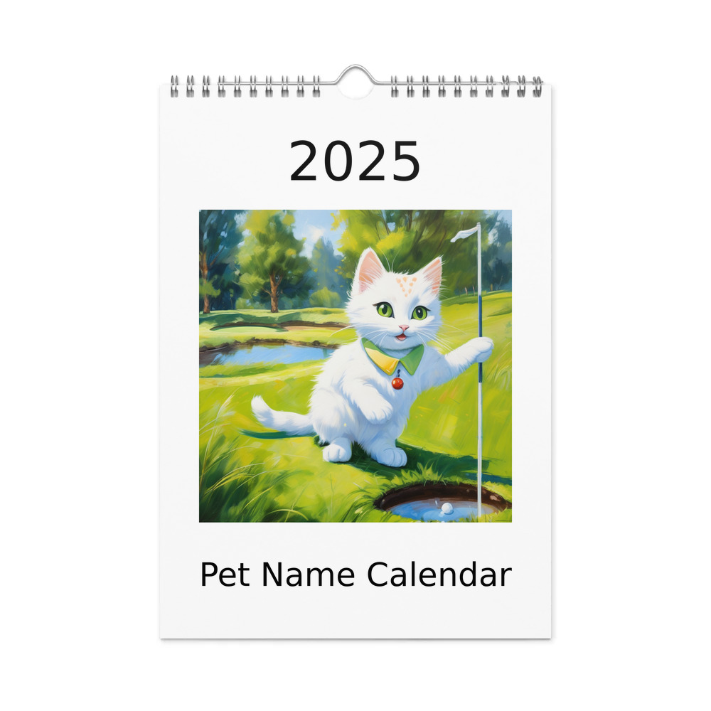 PugMug Custom White Companion Cat Wall Calendar (2026)