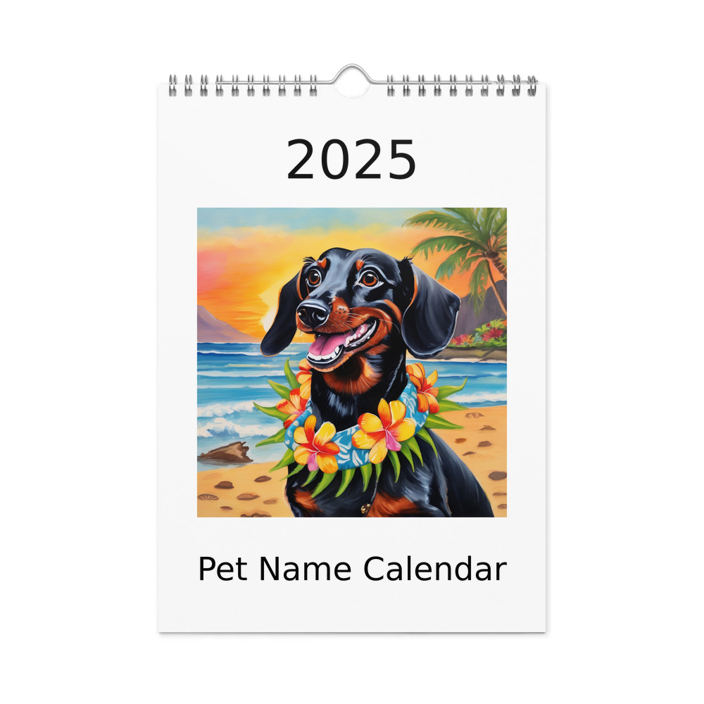 PugMug Custom Black Dachshund Wall Calendar (2026)