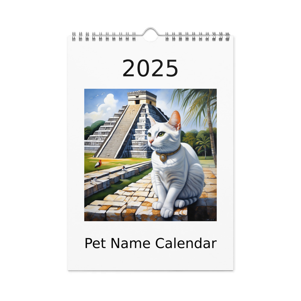 PugMug Custom White Companion Cat Wall Calendar (2026)