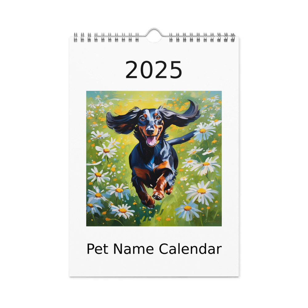 PugMug Custom Black Dachshund Wall Calendar (2026)