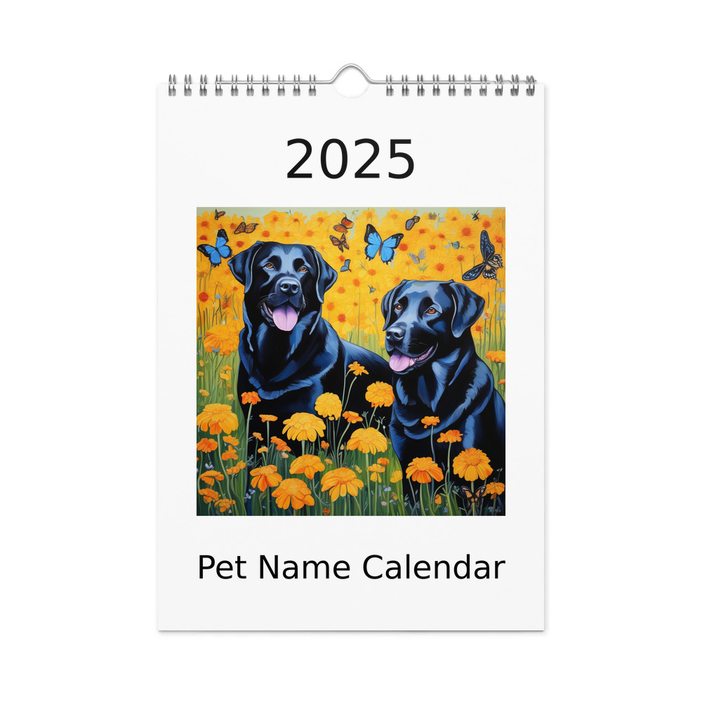 PugMug Custom Black Labrador Retriever Wall Calendar (2026)