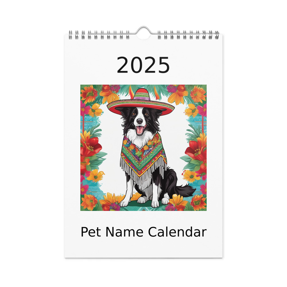 PugMug Custom Border Collie Wall Calendar (2026)
