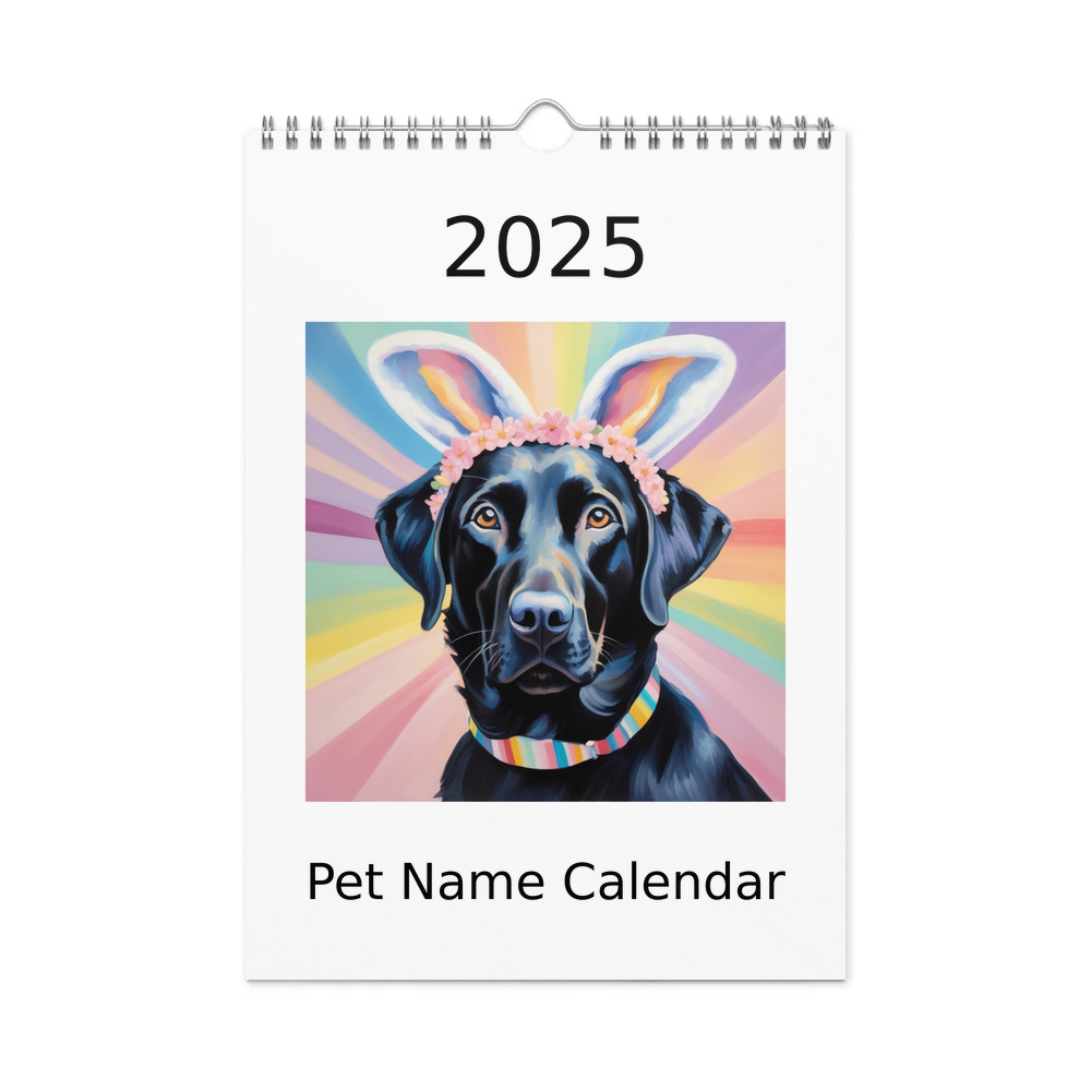 PugMug Custom Black Labrador Retriever Wall Calendar (2026)
