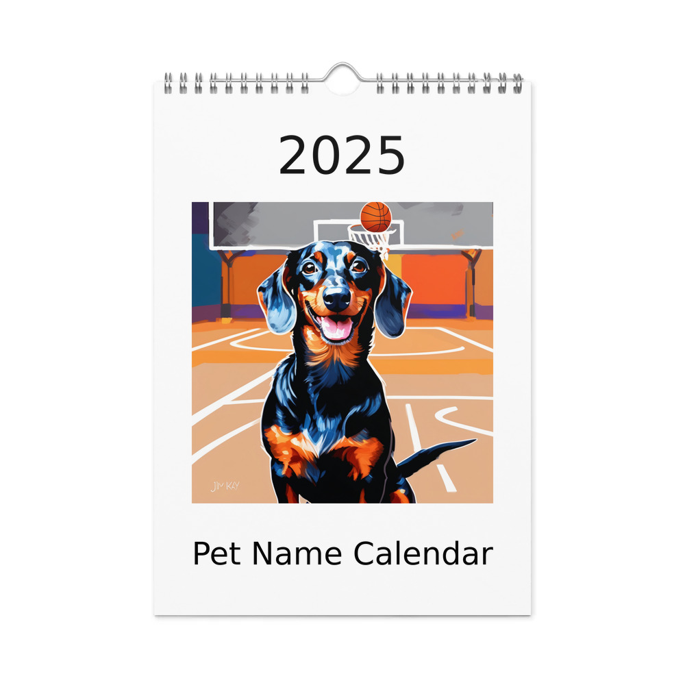 PugMug Custom Black Dachshund Wall Calendar (2026)