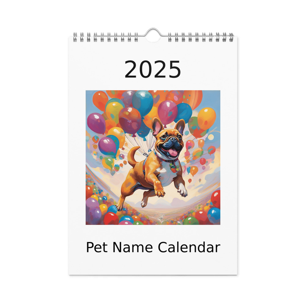 PugMug Custom Tan French Bulldog Wall Calendar (2026)