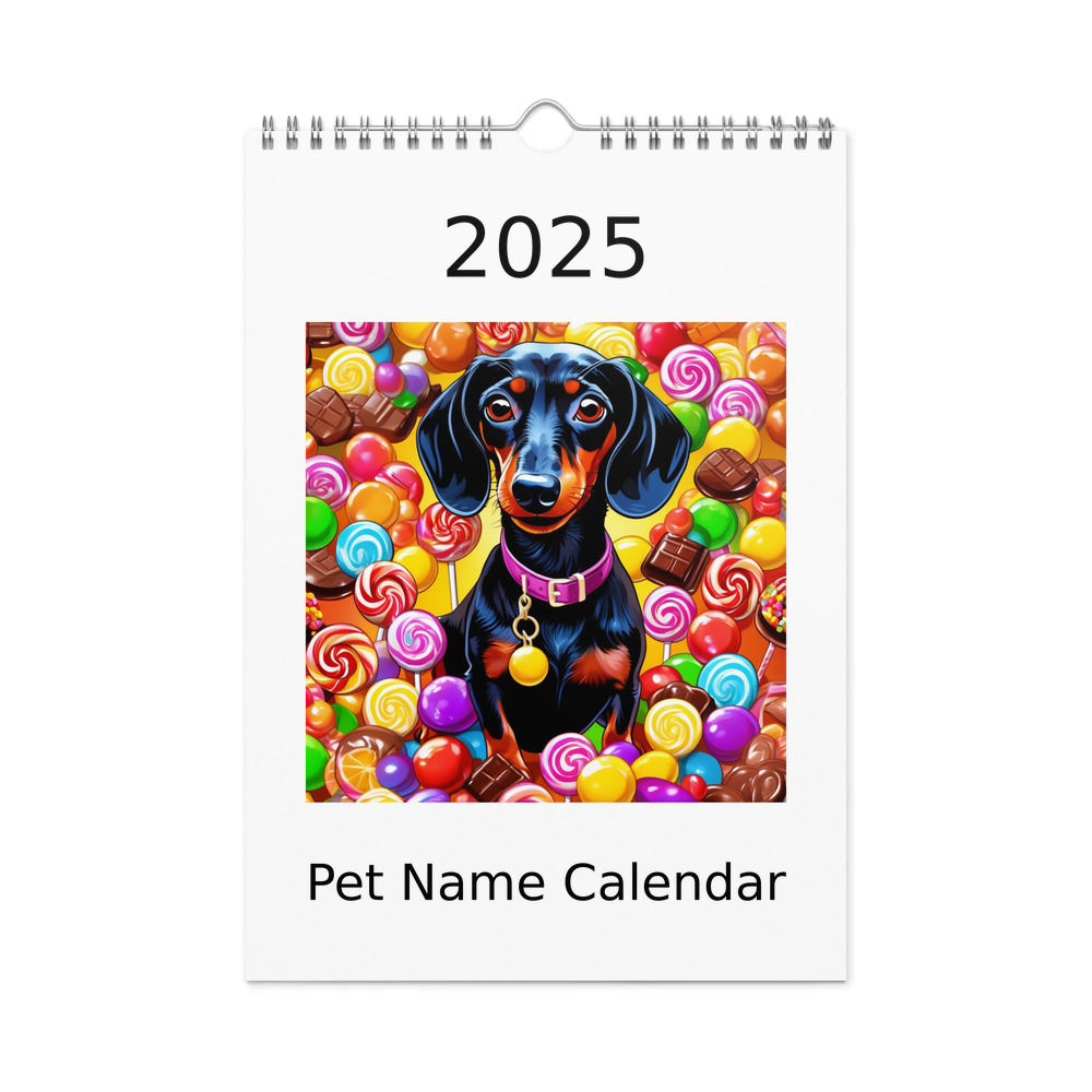 PugMug Custom Black Dachshund Wall Calendar (2026)