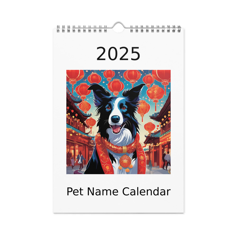 PugMug Custom Border Collie Wall Calendar (2026)