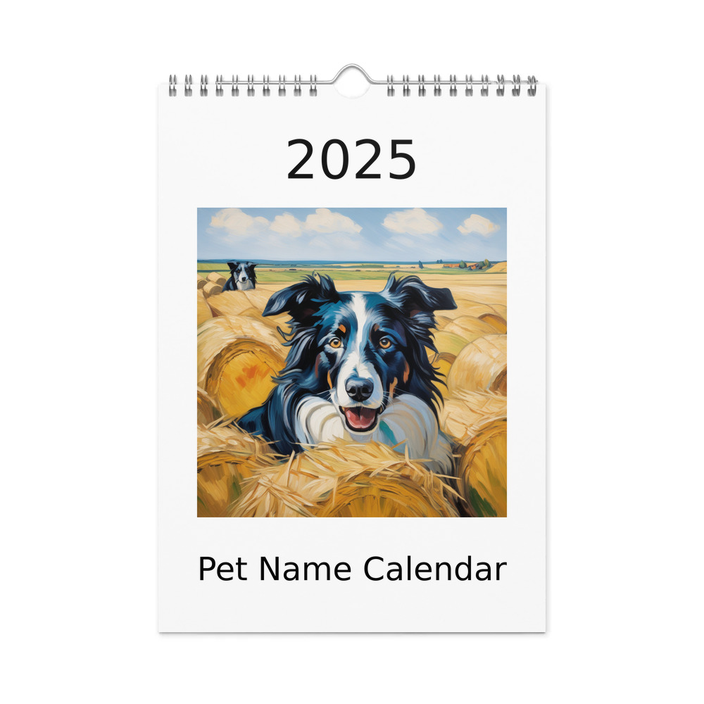 PugMug Custom Border Collie Wall Calendar (2026)