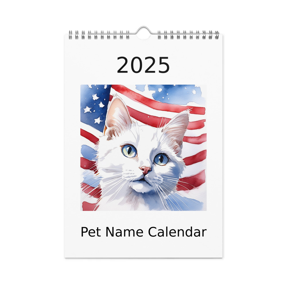 PugMug Custom White Companion Cat Wall Calendar (2026)