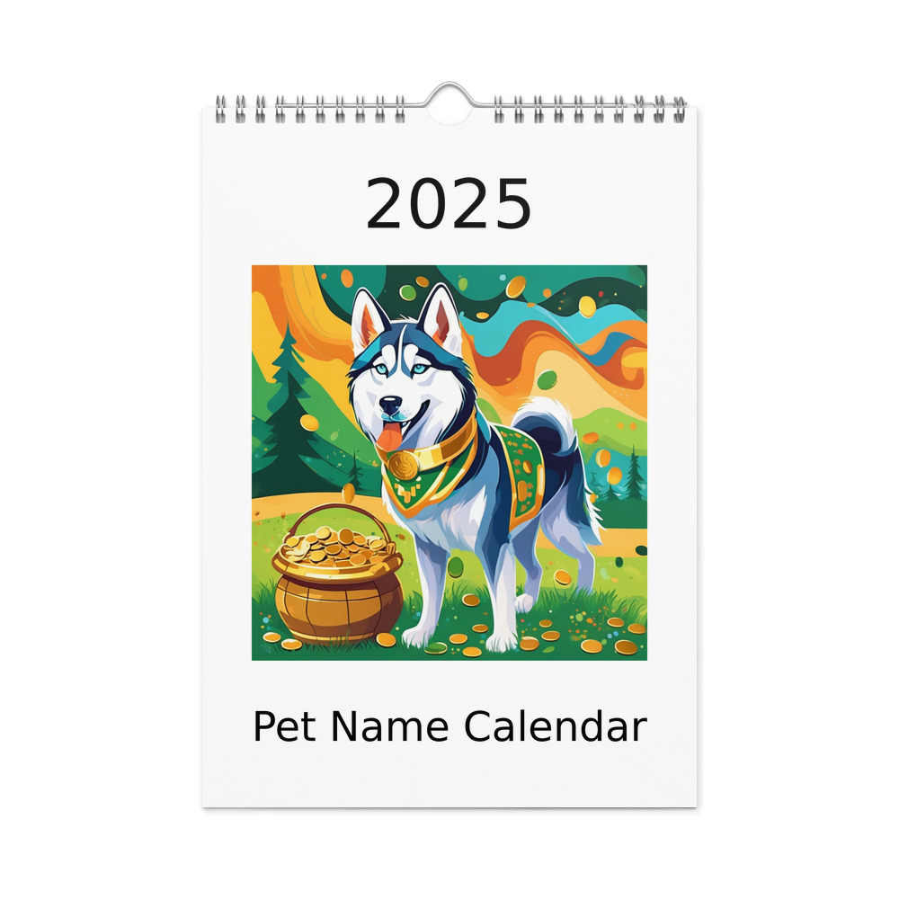 PugMug Custom Siberian Husky Wall Calendar (2026)