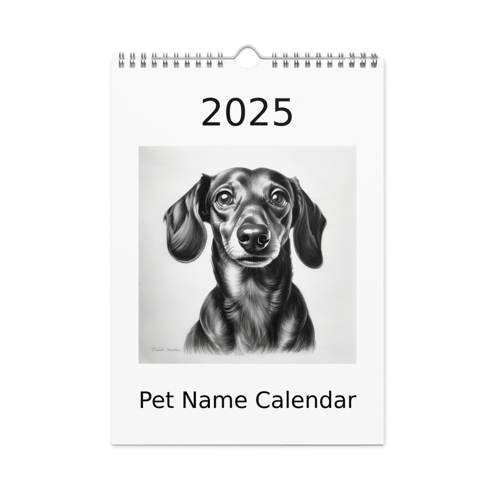 PugMug Custom Black Dachshund Wall Calendar (2026)