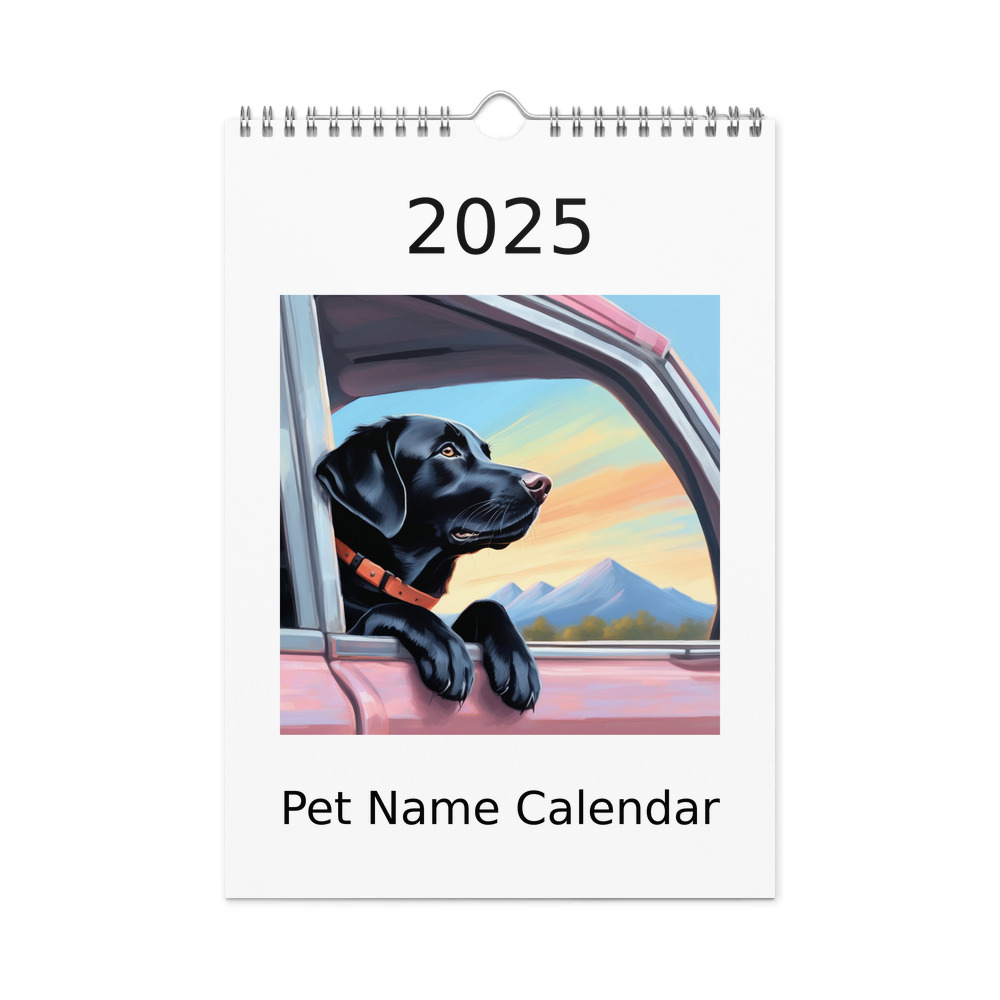 PugMug Custom Black Labrador Retriever Wall Calendar (2026)