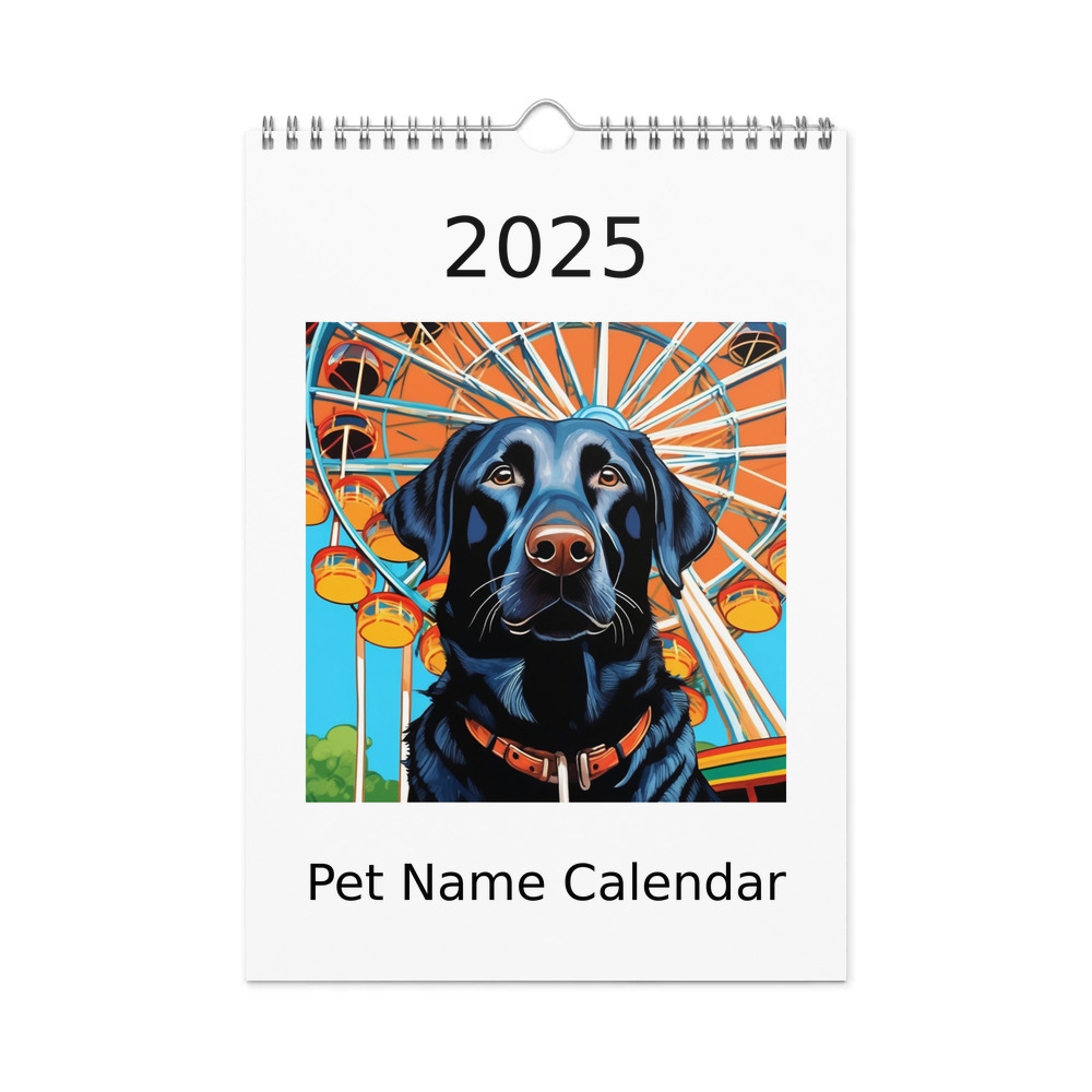 PugMug Custom Black Labrador Retriever Wall Calendar (2026)