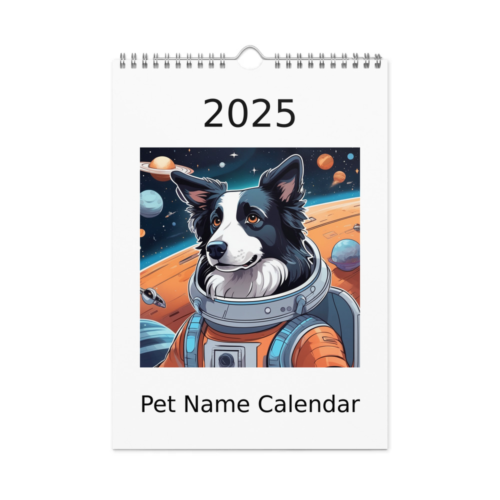 PugMug Custom Border Collie Wall Calendar (2026)