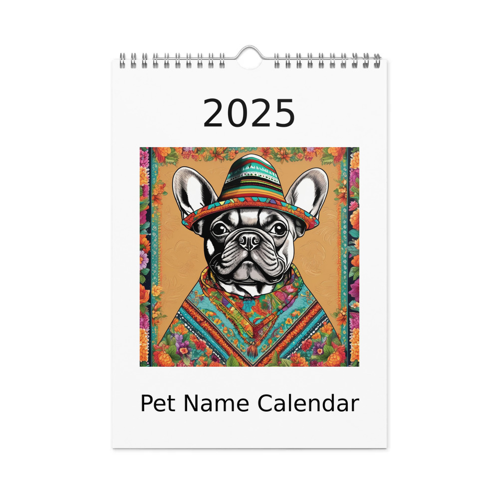 PugMug Custom Tan French Bulldog Wall Calendar (2026)