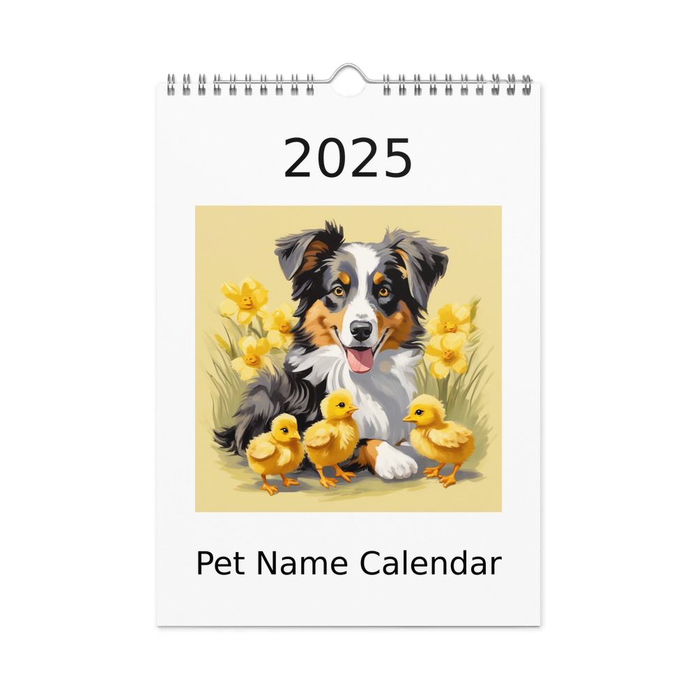 PugMug Custom Australian Shepherd Dog Wall Calendar (2026)