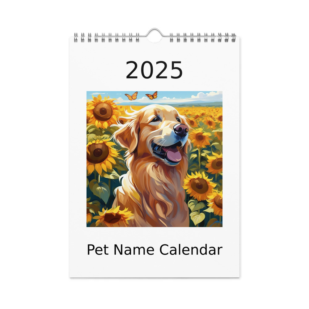 PugMug Custom Golden Retriever Wall Calendar (2026)