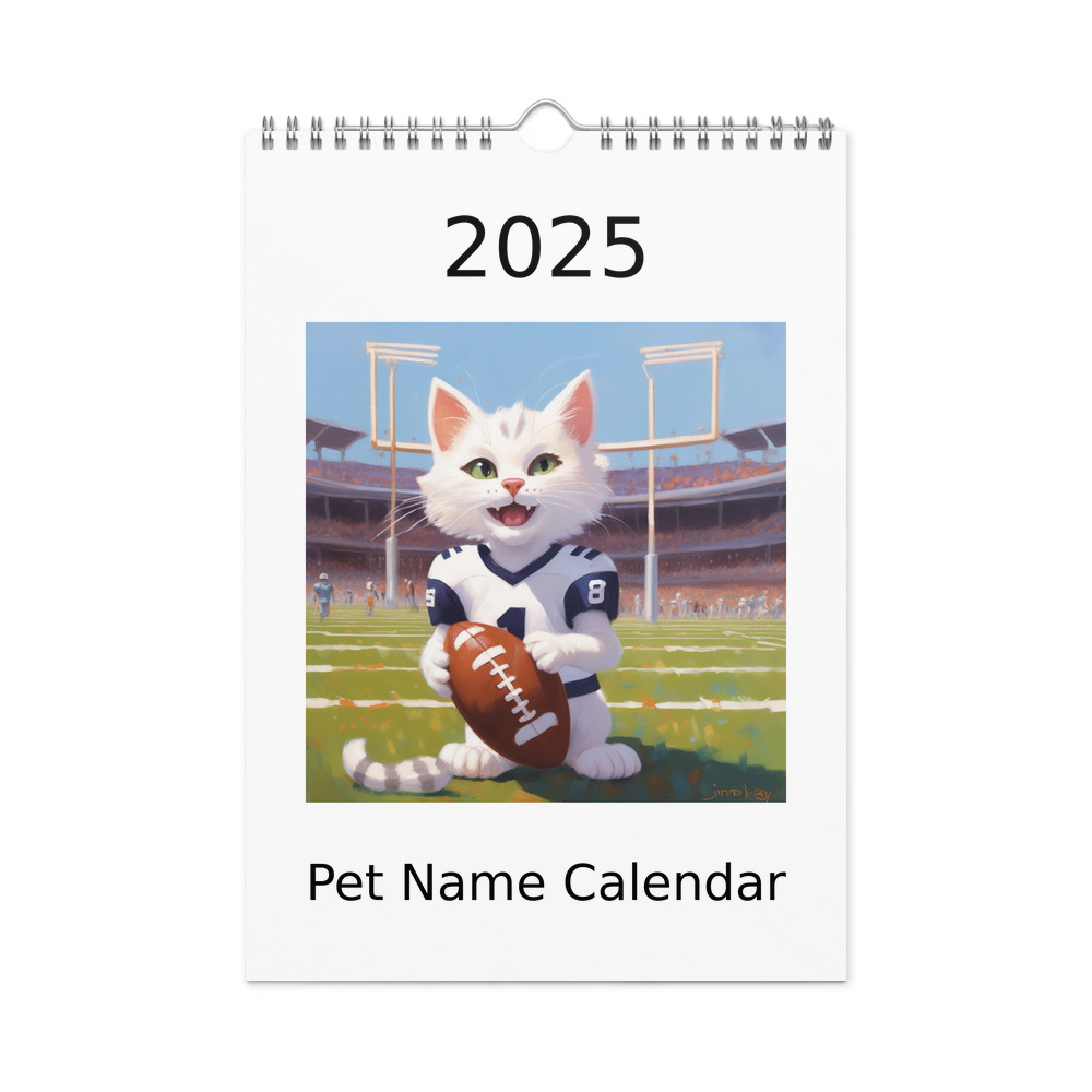 PugMug Custom White Companion Cat Wall Calendar (2026)