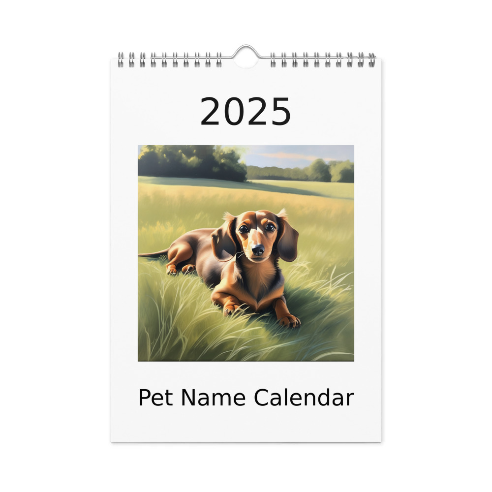 PugMug Custom Tan Dachshund Wall Calendar (2026)